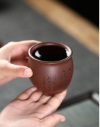 Hand-Made Purple Clay Eternal Happiness Tea Cup