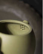 Small Green Clay Zi Sha Stone Pier Tea Pot