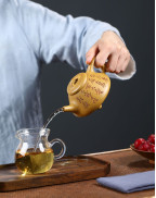 High-Temp Yellow Duan Ni Shi Piao Purple Clay Tea Pot