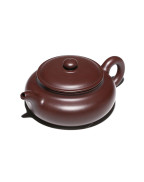 Wide Lid Flat Belly Purple Clay Tea Pot