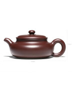 Wide Lid Flat Belly Purple Clay Tea Pot