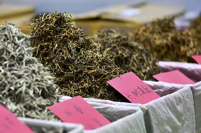 Chinese Black Tea Displayed On a Tea Stall