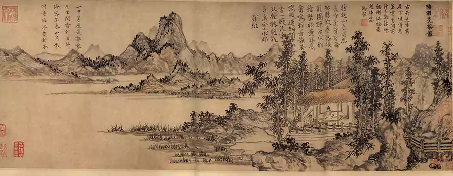 The Scene Of Lu Yu Brewing Tea