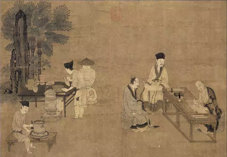 The Scene Of Tea Grinding By Liu Songnian (1131 - 1218)