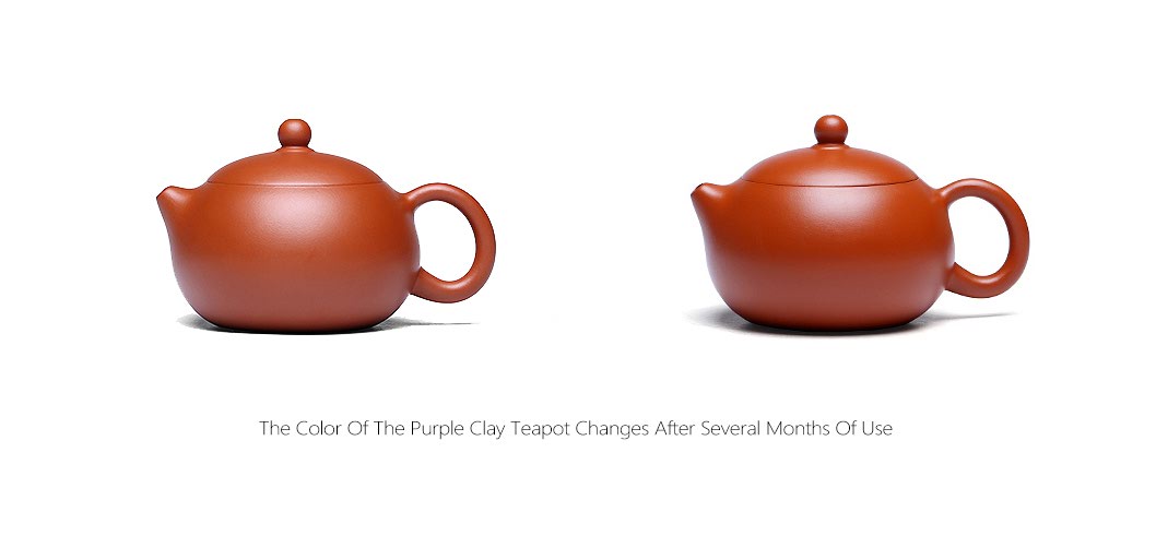 The Color Of The Purple Clay Teapot Changes After Several Months Of Use