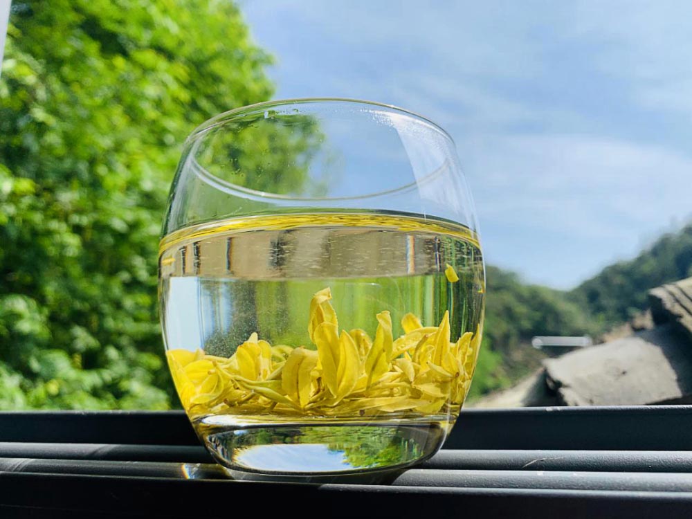 A close-up of Yuanan Yellow tea